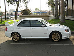 2005 Subaru Impreza WRX STi Aspen White with Gold BBS Wheels S. CA-right-side.jpg