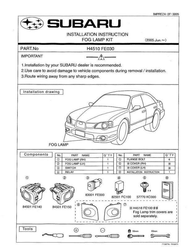 Subaru Outback Driving Light Wiring Diagram - Complete Wiring Schemas