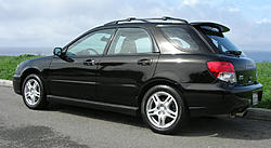 Redondo Beach - 2004 Java Black WRX Wagon-rear.jpg