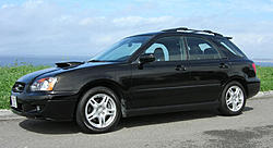 Redondo Beach - 2004 Java Black WRX Wagon-front.jpg